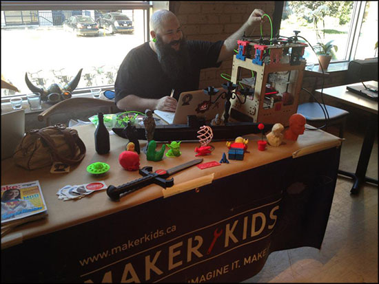 My booth with the MakerBot Cupcake