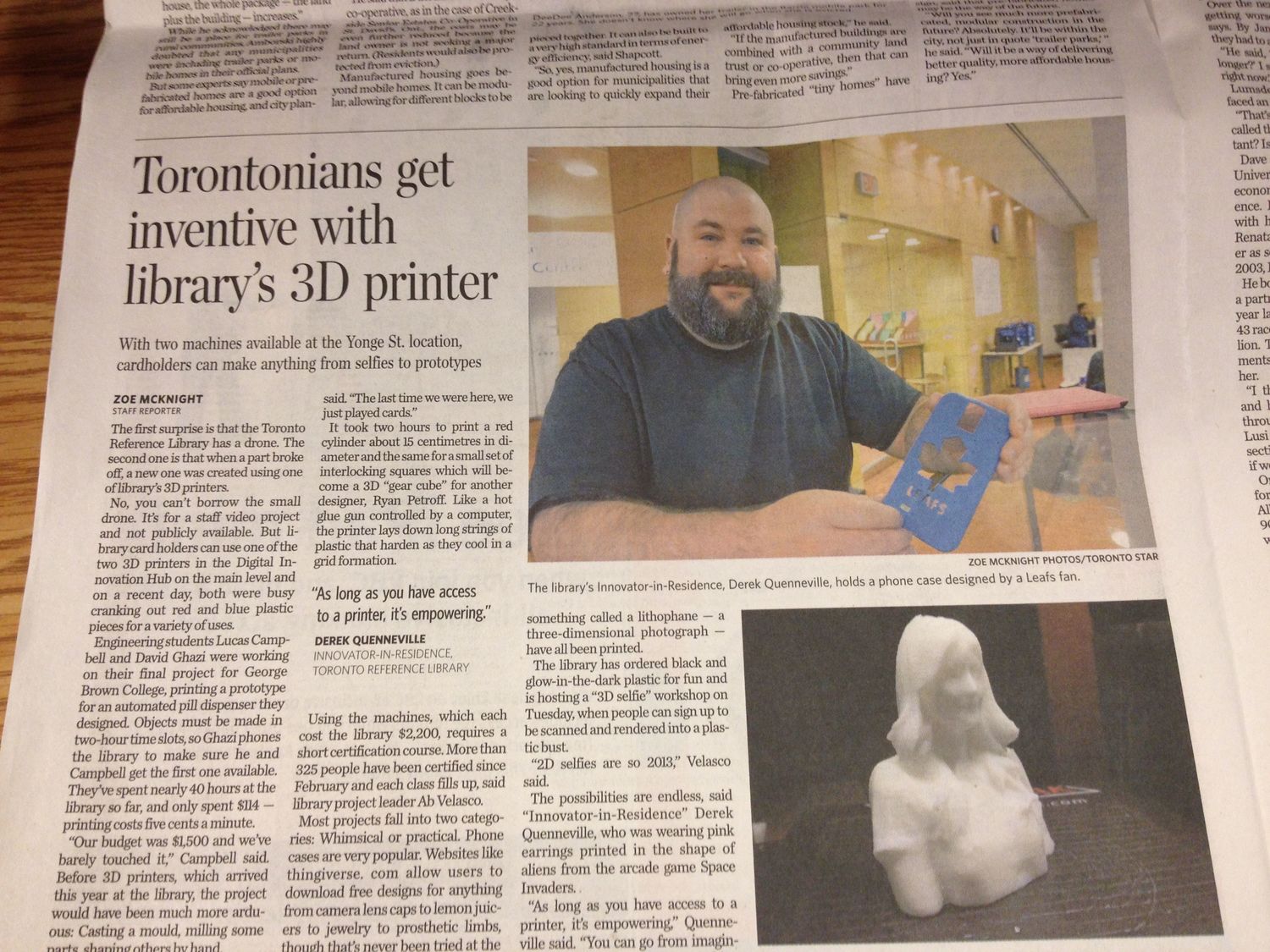Photo of the article in print